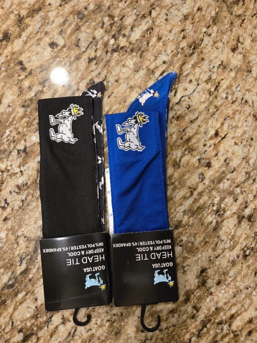 GOAT USA OG Headbands - 2 Pack - Carolina Blue and Black - BNWT